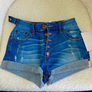 One Teaspoon button up Jean shorts